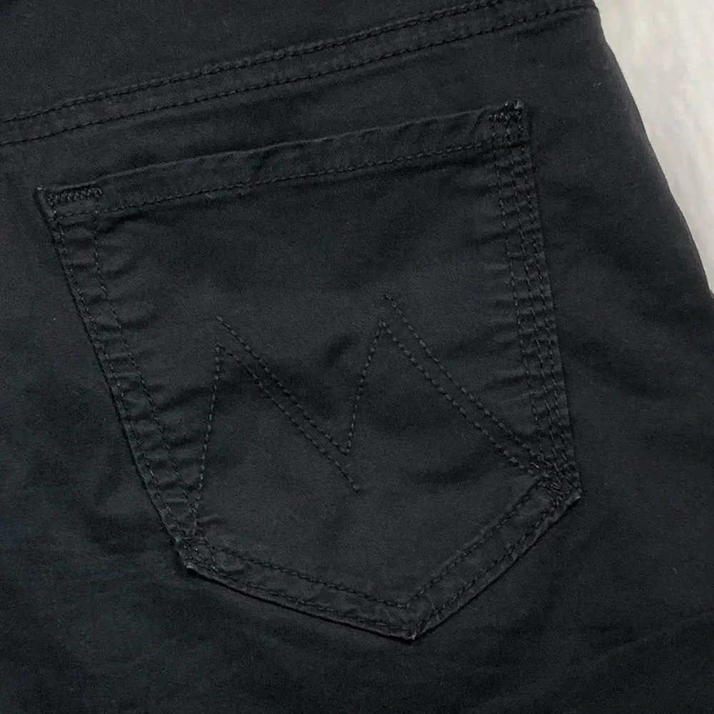 MOTHER Black Cuffed Denim Shorts